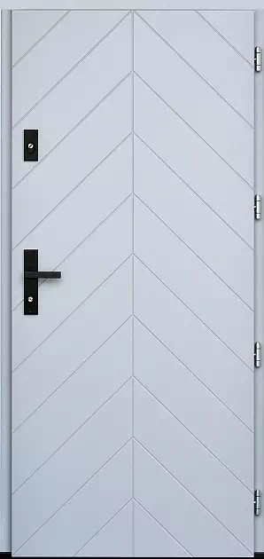 Drzwi antywłamaniowe zewnętrzne do domu i wewnętrzne do mieszkania model 543,9 w kolorze białe.