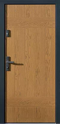 Drzwi antywłamaniowe zewnętrzne do domu i wewnętrzne do mieszkania model wzór 431,21 w kolorze winchester + antracyt.