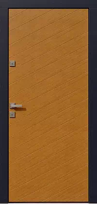 Drzwi antywłamaniowe zewnętrzne do domu i wewnętrzne do mieszkania model wzór 432,1 w kolorze złoty dąb + antracyt.