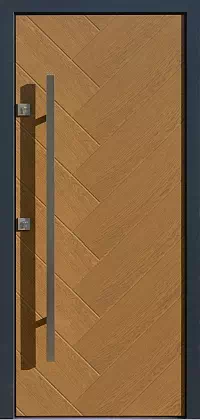 Drzwi antywłamaniowe zewnętrzne do domu i wewnętrzne do mieszkania model wzór 432,2 w kolorze winchester + antracyt.