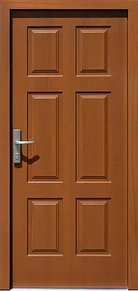 Drzwi antywłamaniowe zewnętrzne do domu i wewnętrzne do mieszkania model wzór 534,5 w kolorze ciemny dąb.