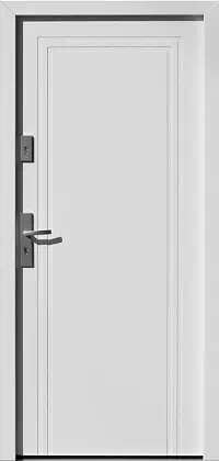 Drzwi antywłamaniowe zewnętrzne do domu i wewnętrzne do mieszkania model wzór 642,1 w kolorze białe.