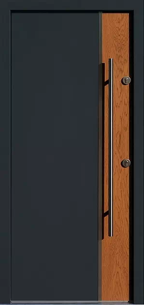 Drzwi dębowe zewnętrzne wejściowe do domu model 430,5-500C w kolorze antracyt+złoty dąb.