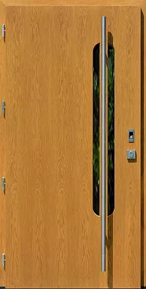 Drzwi dębowe zewnętrzne wejściowe do domu model wzór 408,1 w kolorze winchester+antaba.