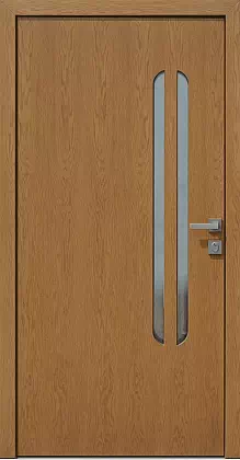 Drzwi dębowe zewnętrzne wejściowe do domu model wzór 408,1B w kolorze jasny dąb.