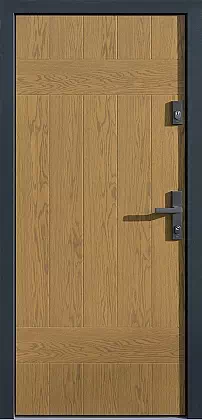 Drzwi dębowe zewnętrzne wejściowe do domu model wzór 431,21 w kolorze winchester + antracyt.