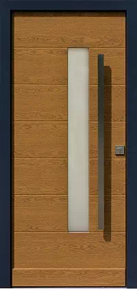 Drzwi dębowe zewnętrzne wejściowe do domu model wzór 476,4 w kolorze złoty dąb + antracyt.