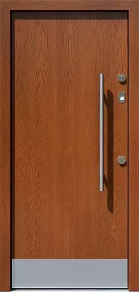 Drzwi dębowe zewnętrzne wejściowe do domu model wzór 500C w kolorze ciemny dąb + kopacz.
