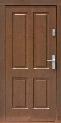 Drzwi dębowe zewnętrzne wejściowe do domu model wzór 534,10 w kolorze orzech.