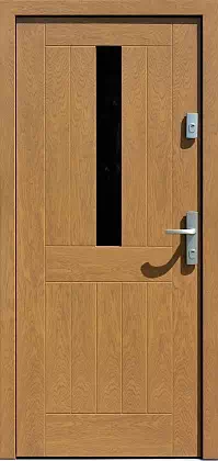 Drzwi dębowe zewnętrzne wejściowe do domu model wzór 535,11 w kolorze winchester.