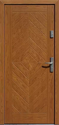 Drzwi dębowe zewnętrzne wejściowe do domu model wzór 542,3 w kolorze jasny dąb.
