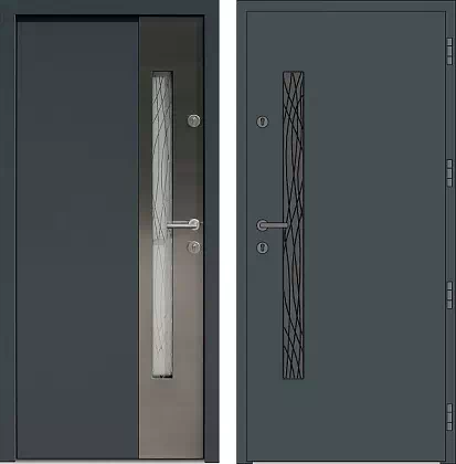 Drzwi wejściowe inox 417,1-417,11+ds1 w kolorze antracyt.