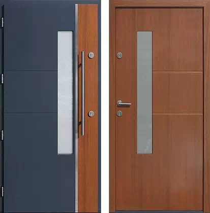 Drzwi wejściowe inox 429,1-429,11 w kolorze antracyt + tiama.