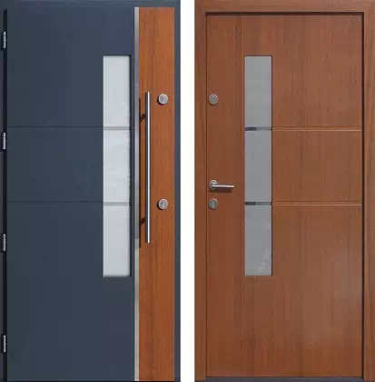 Drzwi wejściowe inox 429,1-429,11+ds12 w kolorze antracyt + tiama.