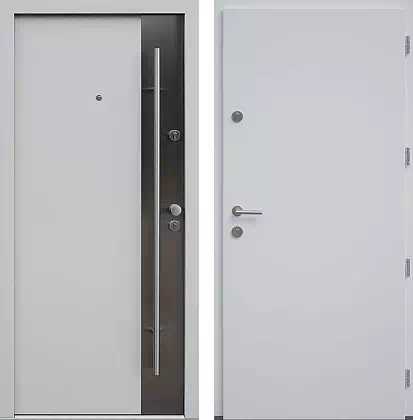 Drzwi wejściowe inox 430,6-500C w kolorze białe.