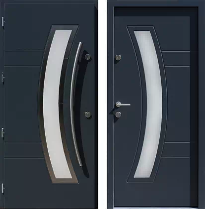 Drzwi wejściowe inox wzór 447,1-447,11 w kolorze antracyt.