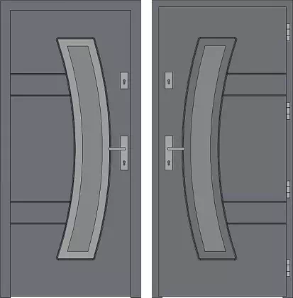 Drzwi wejściowe inox wzór 447,2-447,12 w kolorze antracyt.