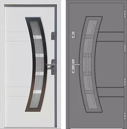 Drzwi wejściowe inox wzór 447,2-447,12+ds1 w kolorze białe.