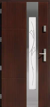 Drzwi wejściowe inox wzór 449,1-449,11+ds2 w kolorze orzech.