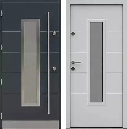 Drzwi wejściowe inox 466,7-466,17 antracyt + białe