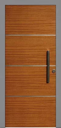 Drzwi wejściowe inox 490,20-500B w kolorze szare + ciemny dąb.