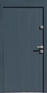 Drzwi z dostawką górną zewnętrzne do domu model wzór 689,8 w kolorze antracyt.