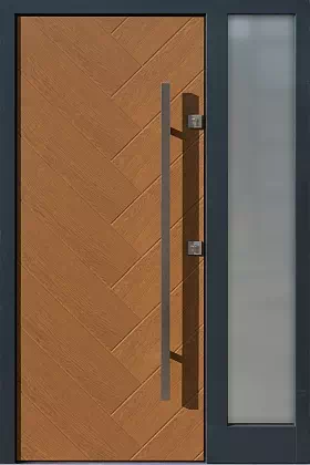 Drzwi zewnetrzne z dostawką boczną model wzór 432,2 w kolorze winchester + antracyt.