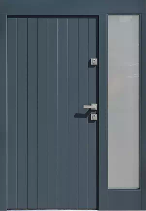 Drzwi zewnetrzne z dostawką boczną model wzór 689,8 w kolorze antracyt.