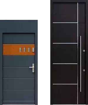 Drzwi zewnętrzne wejściowe z nieotwieraną nadstawką górną.