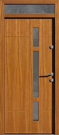 Drzwi z naświetlem górnym wzór wzór 457,11 w kolorze złoty dąb.