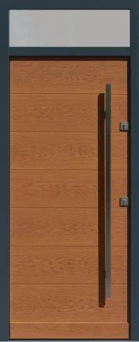 Drzwi z naświetlem górnym wzór wzór 490,7B w kolorze ciemny dąb + antracyt.