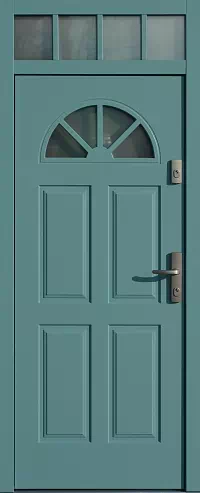 Drzwi z naświetlem górnym wzór wzór 506,2 w kolorze turkusowe.