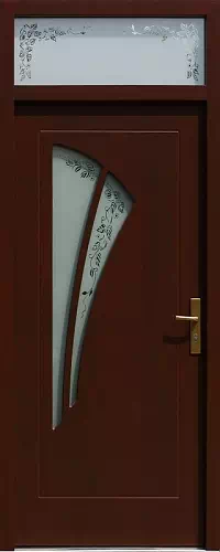 Drzwi z naświetlem górnym wzór wzór 570S3+ds3 w kolorze mahoń.