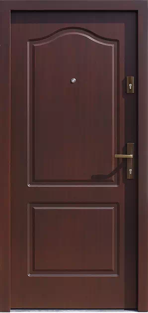 Drzwi drewniane zewnętrzne do domu 583,1 w kolorze ciemny orzech.