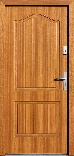 Drzwi drewniane zewnętrzne do domu 583,2 w kolorze jasny dąb.