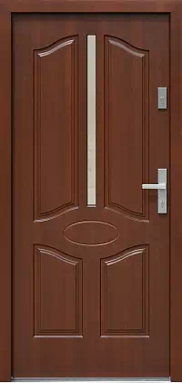 Drzwi drewniane zewnętrzne do domu 539,1 w kolorze orzech.