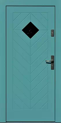 Drzwi zewnętrzne drewniane 543,1C turkusowe
