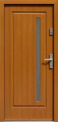 Drzwi drewniane zewnętrzne do domu 577,3 w kolorze złoty dąb.