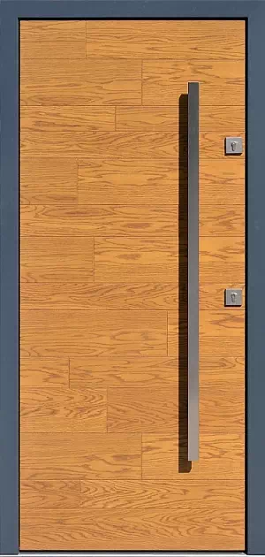 Drzwi zewnętrzne nowoczesne do domu 410,1 w kolorze złoty dąb + antracyt.