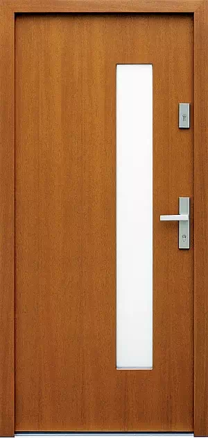 Drzwi zewnętrzne nowoczesne do domu 428,11 w kolorze dąb ciemny.