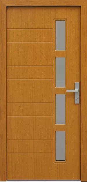Drzwi zewnętrzne nowoczesne do domu 462,1 w kolorze złoty dąb.