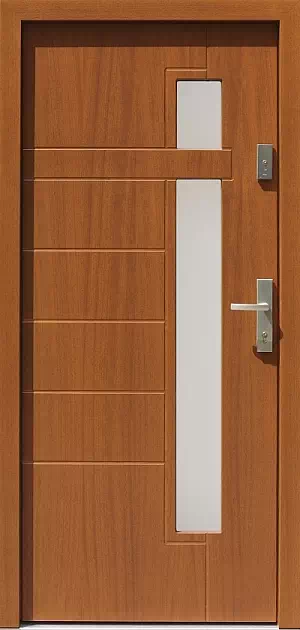 Drzwi zewnętrzne nowoczesne do domu 472,2 w kolorze ciemny dąb.
