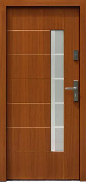 Drzwi zewnętrzne nowoczesne do domu 478,1+ds1 w kolorze ciemny dąb.