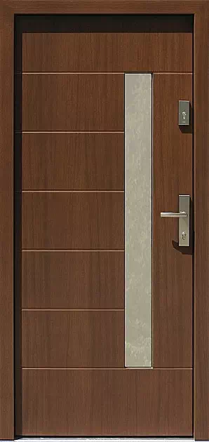 Drzwi zewnętrzne nowoczesne do domu 478,2 w kolorze orzech.