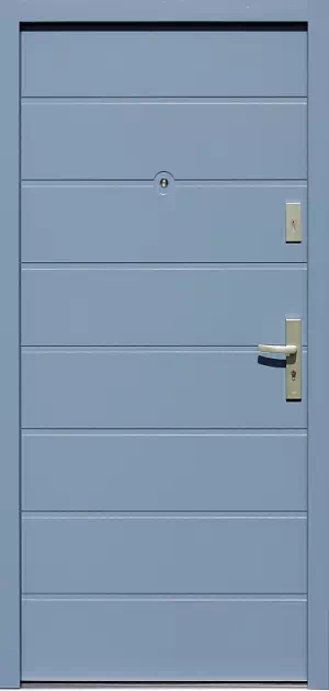 Drzwi zewnętrzne nowoczesne do domu 490,1 w kolorze błękitne.