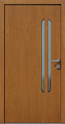 Drzwi zewnętrzne nowoczesne do domu wzór 408,1B w kolorze jasny dąb.