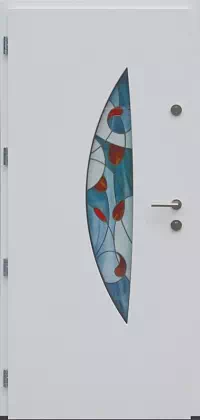 Drzwi zewnętrzne nowoczesne do domu 412,11+ds58 w kolorze białe.