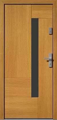 Drzwi zewnętrzne nowoczesne do domu 413,11 w kolorze złoty dąb.