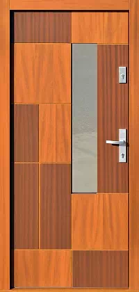 Drzwi zewnętrzne nowoczesne do domu 416,12 w kolorze złoty dąb + sapelli.