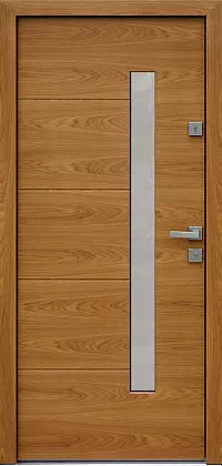 Drzwi zewnętrzne nowoczesne do domu 417,13 w kolorze ciemny dąb.